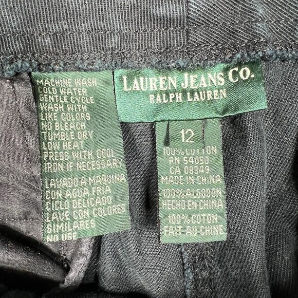 Lauren Jeans Co Ralph Lauren Jeans Womens 12 Black High Rise Tapered Denim - Picture 12 of 13